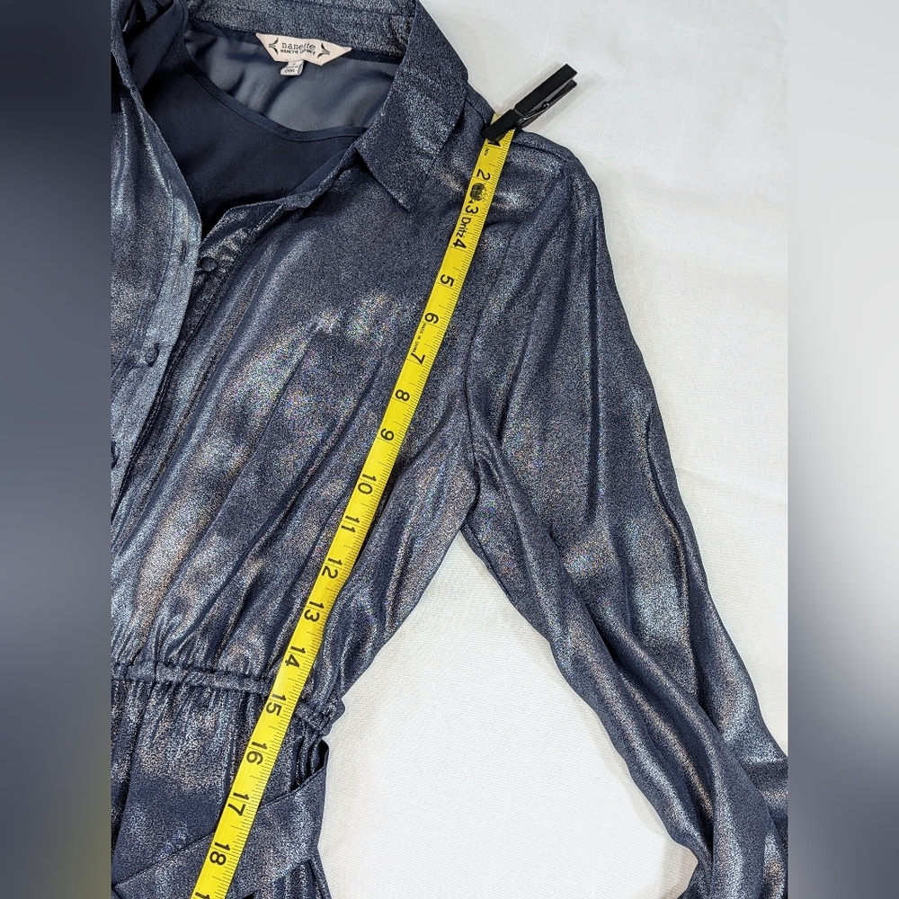 🆕 Nanette Lepore Sheer Metallic Dress (8) - Picture 10 of 16